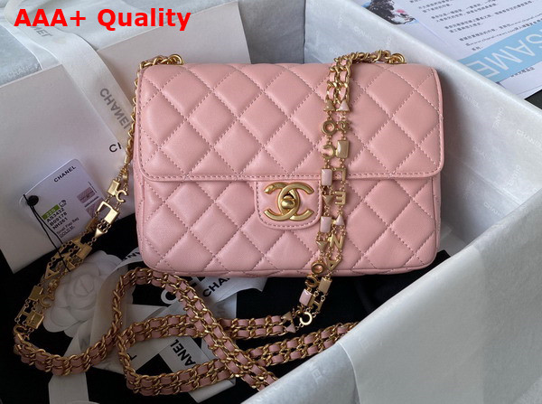 Chanel Small Flap Bag Pink Lambskin and Enamel AS3432 Replica