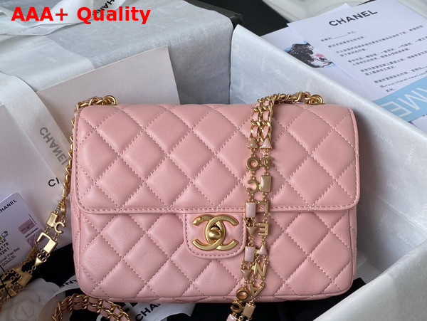 Chanel Small Flap Bag Pink Lambskin and Enamel AS3432 Replica