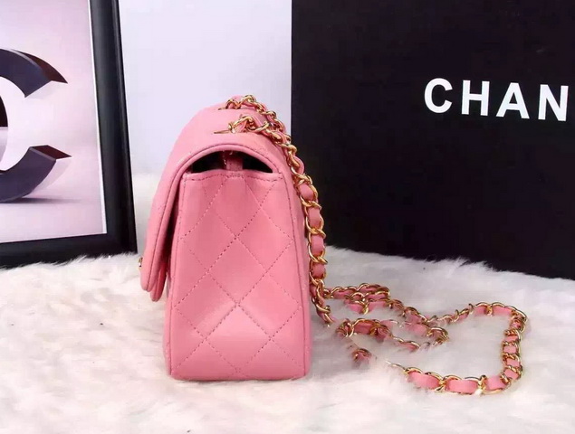 Chanel Small Flap Bag Pink Lambskin for Sale