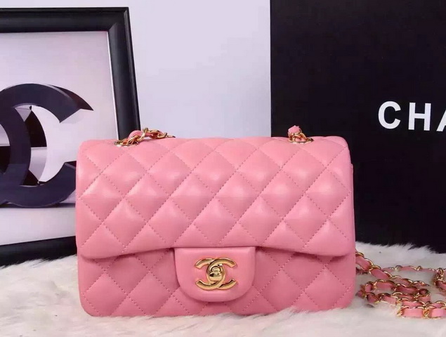 Chanel Small Flap Bag Pink Lambskin for Sale