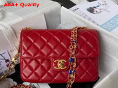 Chanel Small Flap Bag Red Lambskin and Enamel AS3432 Replica