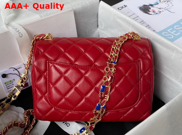 Chanel Small Flap Bag Red Lambskin and Enamel AS3432 Replica