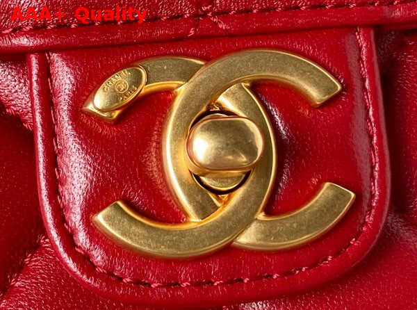 Chanel Small Flap Bag Red Lambskin and Enamel AS3432 Replica