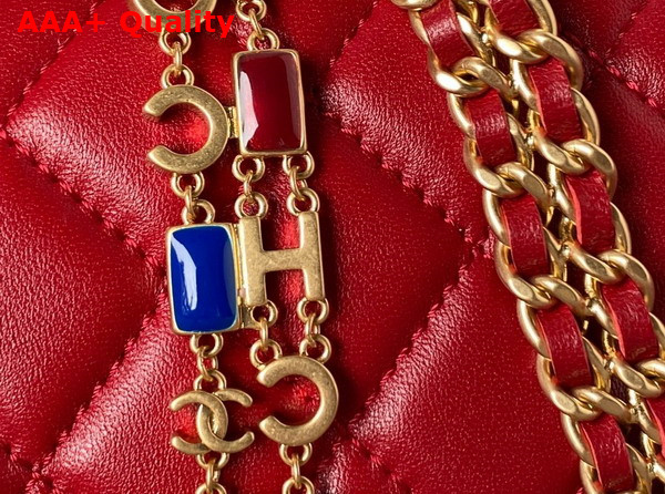 Chanel Small Flap Bag Red Lambskin and Enamel AS3432 Replica