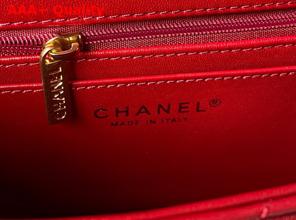 Chanel Small Flap Bag Red Lambskin and Enamel AS3432 Replica