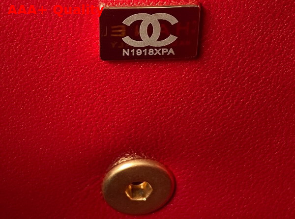 Chanel Small Flap Bag Red Lambskin and Enamel AS3432 Replica