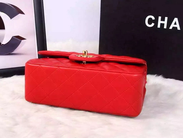 Chanel Small Flap Bag Red Lambskin for Sale