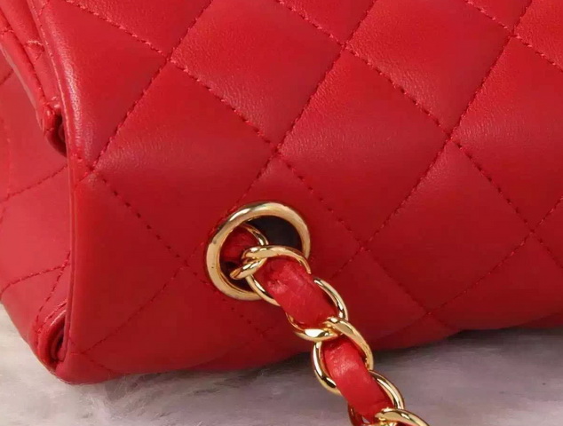 Chanel Small Flap Bag Red Lambskin for Sale