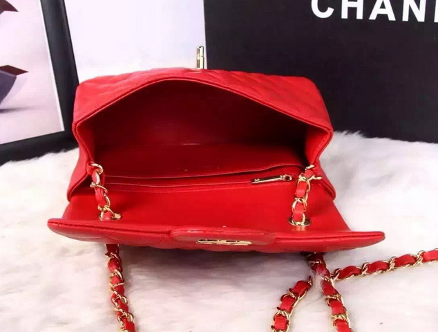 Chanel Small Flap Bag Red Lambskin for Sale