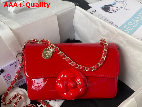 Chanel Small Flap Bag Red Patent Calfskin Gold Tone Metal AS4388 Replica