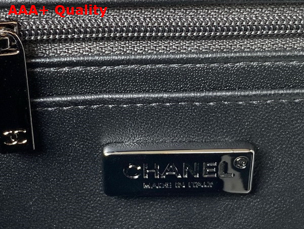 Chanel Small Flap Bag Sequins Ruthenium Finish Metal Black White and Blue AS4418 Replica