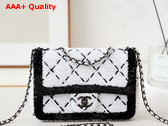 Chanel Small Flap Bag Sequins and Black Metal White and Black AS4561 Replica