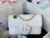 Chanel Small Flap Bag White Patent Calfskin Gold Tone Metal AS4388 Replica