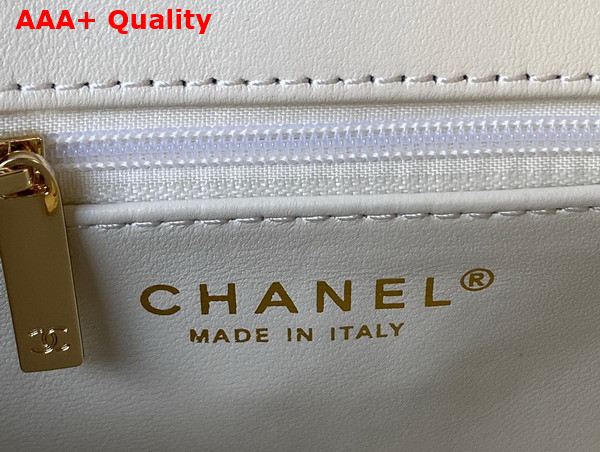 Chanel Small Flap Bag White Patent Calfskin Gold Tone Metal AS4388 Replica