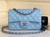 Chanel Small Flap Bag in Baby Blue Grain Leather