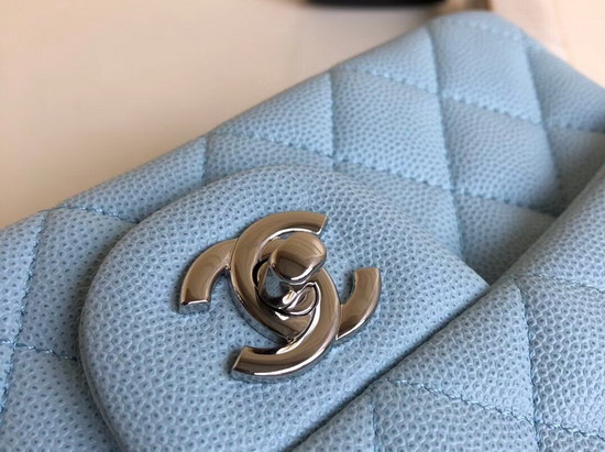 Chanel Small Flap Bag in Baby Blue Grain Leather