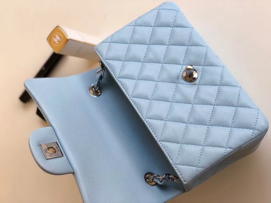 Chanel Small Flap Bag in Baby Blue Grain Leather