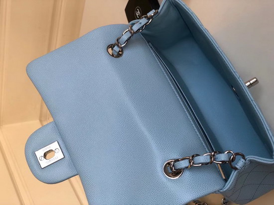 Chanel Small Flap Bag in Baby Blue Grain Leather