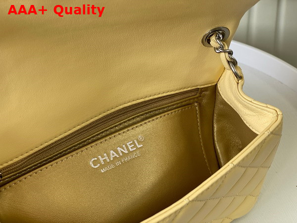 Chanel Small Flap Bag in Beige Lambskin AS1787 Replica