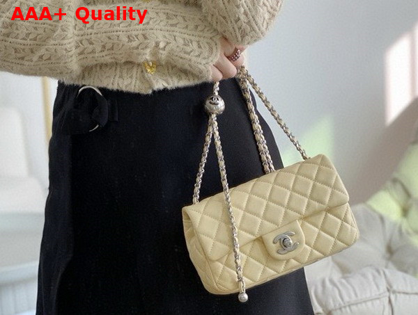 Chanel Small Flap Bag in Beige Lambskin AS1787 Replica