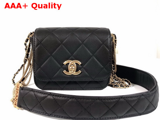 Chanel Small Flap Bag in Black Lambskin AS2052 Replica