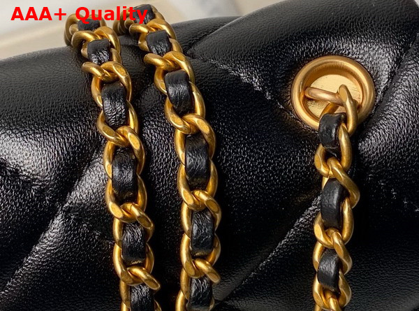 Chanel Small Flap Bag in Black Lambskin Imitation Pearls Gold Tone Metal As4861 Replica