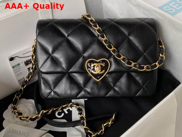 Chanel Small Flap Bag in Black Lambskin Plexi Gold Tone Metal AS3986 Replica