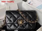 Chanel Small Flap Bag in Black Lambskin Plexi Gold Tone Metal AS3986 Replica