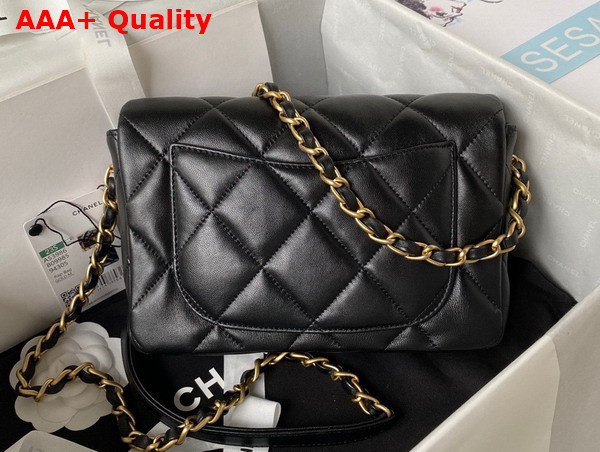 Chanel Small Flap Bag in Black Lambskin Plexi Gold Tone Metal AS3986 Replica