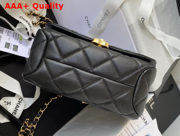 Chanel Small Flap Bag in Black Lambskin with Chain Handle Replica