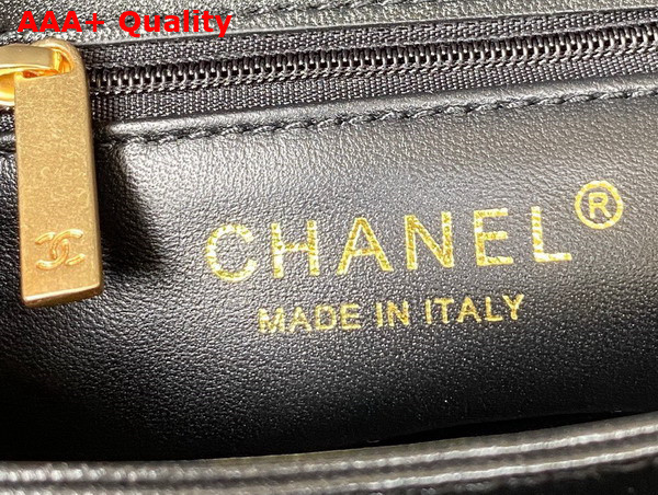 Chanel Small Flap Bag in Black Lambskin with Chain Handle Replica