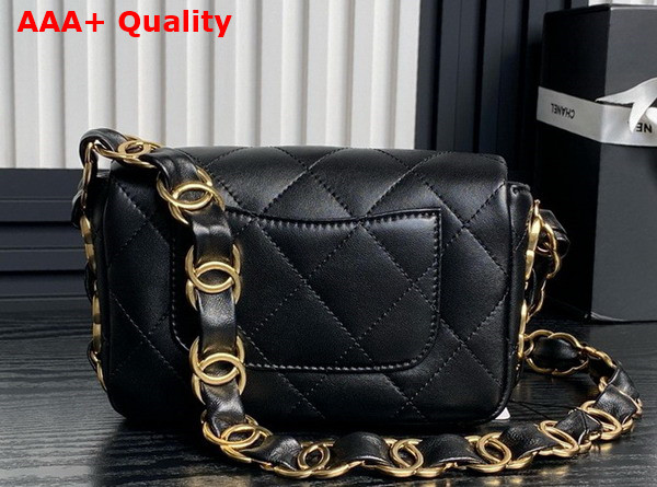 Chanel Small Flap Bag in Black Lambskin with Gold Tone Metal AS5174 Replica