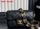 Chanel Small Flap Bag in Black Lambskin with Gold Tone Metal AS5174 Replica