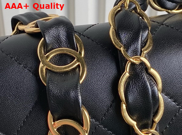 Chanel Small Flap Bag in Black Lambskin with Gold Tone Metal AS5174 Replica