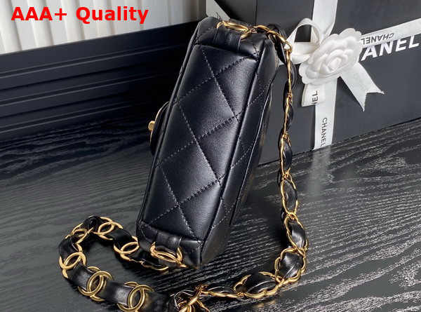 Chanel Small Flap Bag in Black Lambskin with Gold Tone Metal AS5174 Replica