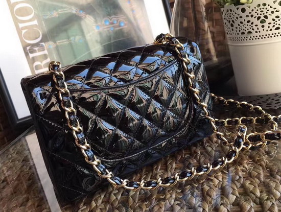 Chanel Small Flap Bag in Black Patent Leather