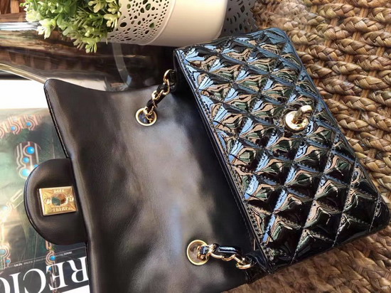 Chanel Small Flap Bag in Black Patent Leather