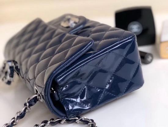 Chanel Small Flap Bag in Blue Patent Leather