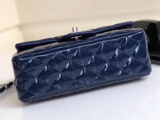 Chanel Small Flap Bag in Blue Patent Leather