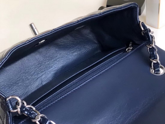 Chanel Small Flap Bag in Blue Patent Leather