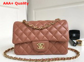 Chanel Small Flap Bag in Brown Beige Lambskin Replica