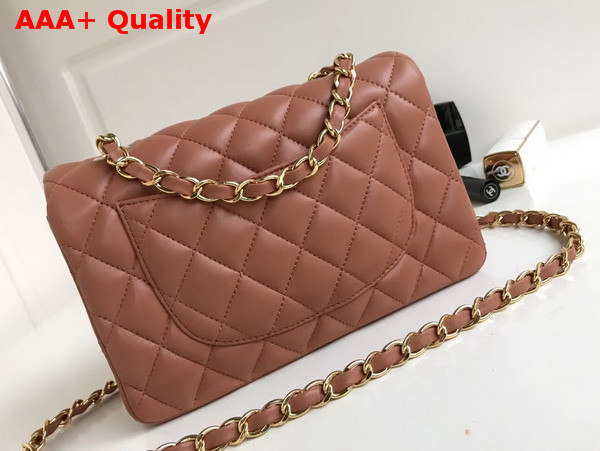 Chanel Small Flap Bag in Brown Beige Lambskin Replica