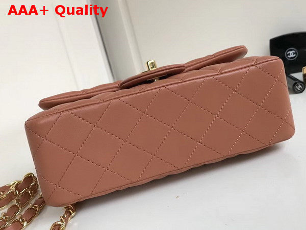 Chanel Small Flap Bag in Brown Beige Lambskin Replica