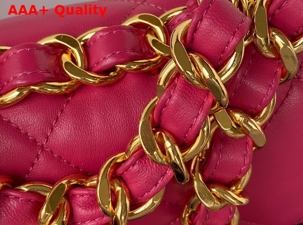 Chanel Small Flap Bag in Fuchsia Lambskin Gold Tone Metal AS3498 Replica