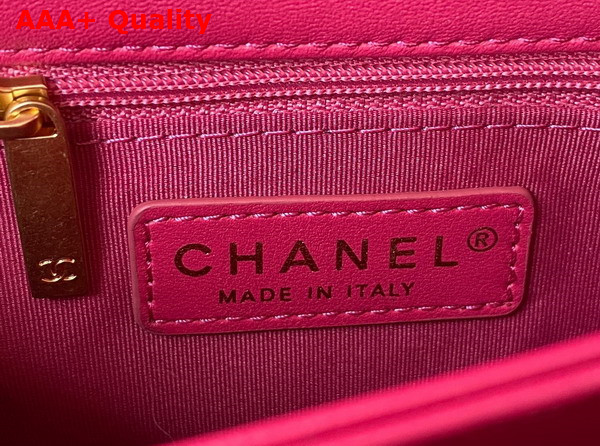 Chanel Small Flap Bag in Fuchsia Lambskin Gold Tone Metal AS3498 Replica