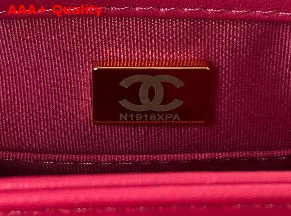 Chanel Small Flap Bag in Fuchsia Lambskin Gold Tone Metal AS3498 Replica