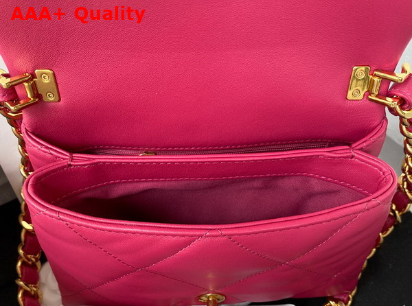 Chanel Small Flap Bag in Fuchsia Lambskin Gold Tone Metal AS3498 Replica