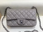 Chanel Small Flap Bag in Grey Grained Calfskin