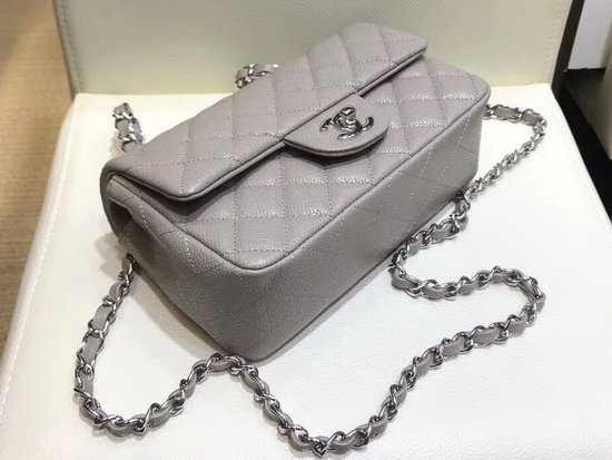 Chanel Small Flap Bag in Grey Grained Calfskin