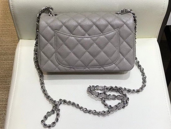 Chanel Small Flap Bag in Grey Grained Calfskin